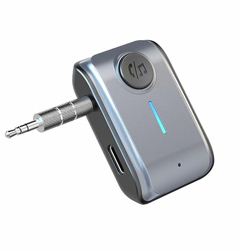 Bluetooth 5.3 Adapter Auto, Aux Klinke 3.5mm, Hi-Fi Stereo Musik KFZ Bluetooth Empfänger für Auto, Zuhause, Kopfhörer und Lautsprecher