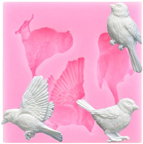 XMOLDNMS Oiseaux Moule en silicone Oiseau Chocolat Fondant Moules pour décoration de gâteaux Cupcake Topper Bonbons Gum Pâte polymère Argile