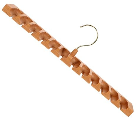 OFFSCH Gürtelhalter Aus Holz Und Edelstahl Gürtel-Organizer Mit Bogendesign Organizer Für Schrank Tragbar Und Platzsparend Geeignet Für Zuhause Und Hotels