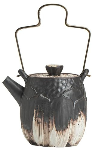 ZGFOZJGC Tetera de cerámica Estilo WABI-sabi, Tetera de Loto con Forma de canción, Tetera pequeña Antigua de gres, Tetera Individual, Juego de té de Kung fu Hecho a Mano, infusor de té