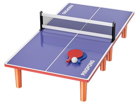Mwqpgyh Kleine Tischtennisplatte, Mini-Tischtennistisch-Set - Tischtennisplatte klappbar mit 2 Schlägern 1 Ball | Wetterfeste, stabile Tischtennisplatten für Kinder, Erwachsene, Spielzimmer,