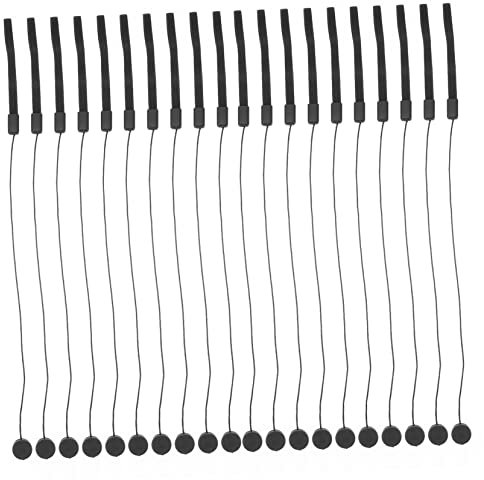 HOMSFOU 20pcs Black Lens Cover Protective Cord Leash for Camera Lens Caps Keeper Elastic String Holder for Photography Accessories