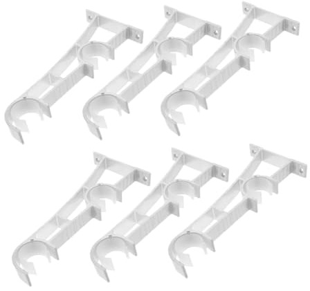 Ciieeo Soportes Ajustables Accesorios para 6 para Barras de Cortina Dobles de Aleación de Aluminio Resistentes Ideales para Dormitorio y Patio Dormitorio y Patio