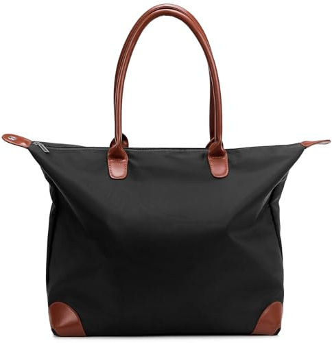 Outplea Handtasche Damen Groß, Designer Shopper Tasche mit Langgriff Damen, Business Taschen & Mini Beutel Set, Reisetasche, Schwarz