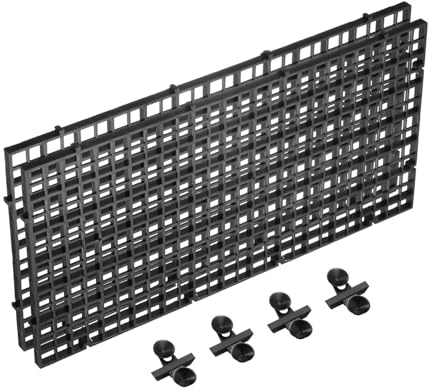 sourcing map 2Pcs Aquarium Fish Tank Divider, 12x6 Inch Plastic Egg Crate Light Diffuser Grid Filter Bottom Partition Separator with Sucker Clips and Suction Cups for Aquarium, Black