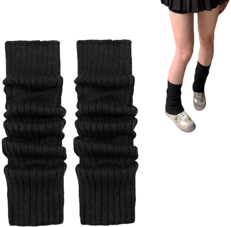 Schwarze Stulpen Damen,Damen Stulpen,Leg Warmers,Beinwärmer,Beinlinge,Legwarmer,Warme Beinstulpen für damen,Flexibel Stulpen Ballett Mädchen,Legwarmers Knöchelwärmer für Yoga,Ballett,Cosplay,40 cm