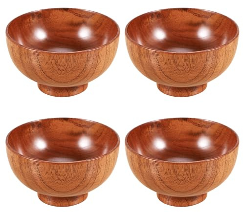 Gokelomg Jujube Bol en bois – Bol à pâtes japonais, diamètre 4,5 x 2-5/8, idéal pour soupe, immersion et décoration
