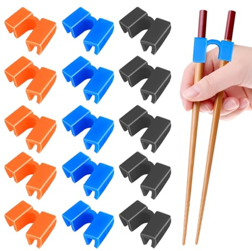 HABNI 15 Pcs Palillos Reutilizables Ayudante Palillos Ayudante Palillos Ayudantes Para Adultos Y Niños Ayudantes De Entrenador De Palillos Palillos De Entrenamiento Bisagra De Plástico Adecuado