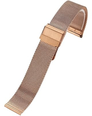 WTNZBAEM Atmungsaktives Mesh-Gürtel aus feinem Stahl, kompatibel mit Tissot 1853 T109407/T143210 Uhrenarmband T41, Metallarmband, wasserdicht, atmungsaktiv(Rosegold,19mm)