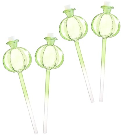 Lurrose 4 pièces Boules Arrosage Automatique Verre Forme Cactus Lot de Globes pour Plantes Intérieur et Extérieur Système Goutte à Goutte pour Maintien Humidité Prolongé
