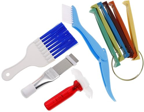 UPKOCH Stainless Steel Air Conditioner Fin Cleaner with Multi-teeth Comb and Brushes for Efficient Dust Removal Radiator and Condenser Fin Straightener Tool for Maintenance