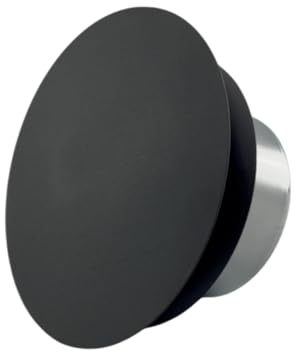 H&C VENT Nero Ø 100 mm valvola a disco regolabile – Copertura rotonda in acciaio e ventilazione con diffusore regolabile – Valvola tubo di ventilazione & griglia di ventilazione, tubo di scarico |