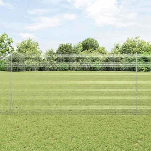 Clôture de jardin pour chien - Avec poteaux - En acier argenté - 1,6 x 10 m - Pour balcon, terrasse, arrière-cour - Décoration