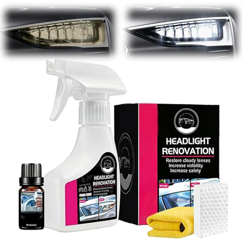 Seivble Automotive Headlamp Restoration Fluid Oxidized Kit, 2026 Car Headlight Cleaner and Restorer Coating Spray Kit, Headlight Restoration Kit for Foggy Yellowing Oxidation (1 Set)