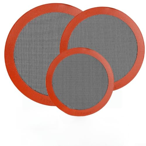 EXTRWORY Pack of 3 Round Silicone Perforated Baking Mats for Oven Air Fryer Microwave Non Heat Resistant Up to 450F (3)