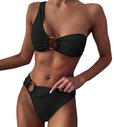 Costumi Mare da Donna Bikini Imbottito Puh Up Nuovo Costume da Bagno Separato Europeo e Americano Costume Bagno Separato Donna Bikini Monospalla Mutande Mestuali Intero Piscina