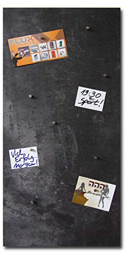 Vinyl-Magnetpinnwand in Stein-/Beton-Optik mit schwarz/grauer Struktur, magnetisches Memo-Board in der Größe 91,5cm x 46cm inkl. 10x Neodymmagnet