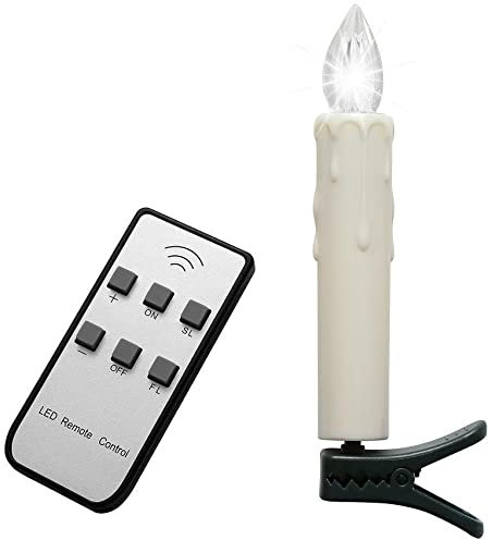 20er Set di candele di Natale Jucon, senza fili, Luce Bianca Calda