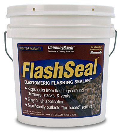 ChimneySaver FlashSeal Elastomeric Roof Chimney Flashing Sealant - Flexible and Long Lasting Waterproof Sealant to Stop Leaks Around Chimneys, Stacks, Vents & Skylights - 1 Gallon (Brown)