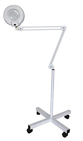 Laron S3301 - Lámpara de Mesa de Manicura (Lupa con soporte laminado para uso móvil, 8 aumentos diferentes)