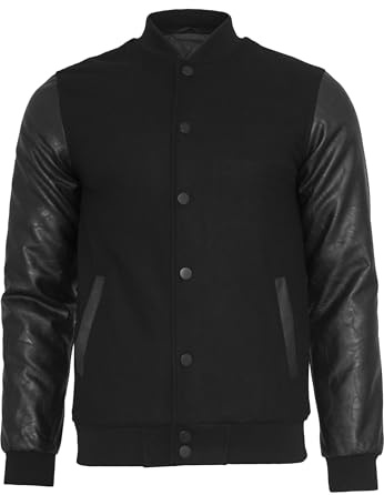 Urban Classics Oldschool College, Giacca Uomo, Blk/blk, M