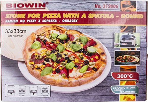 MultiDepot BACKOFEN PIZZASTEIN BROTBACKSTEIN BACKSTEIN mit PIZZASCHAUFEL 33cm RUND 312006