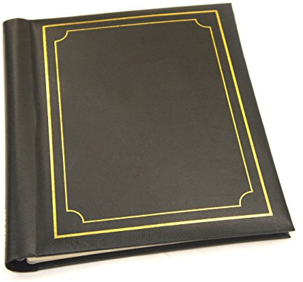 Self adhesive photo album deluxe gold stamp black padded cover - Arpan