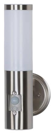 Outdoor Wall Light 'Kristof' with Motion Detector (Modern) in Silver Made of Stainless Steel (1 Light Source, E27) from Lindby | Wall lamp for Exterior/Interior Walls, House, Terrace und Balcony