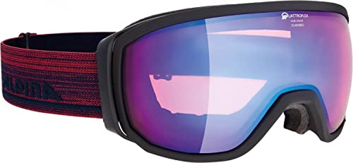 ALPINA SCARABEO Q - Verspiegelte, Kontrastverstärkende & Polarisierte OTG Skibrille Mit 100% UV-Schutz Für Erwachsene, black matt, One Size