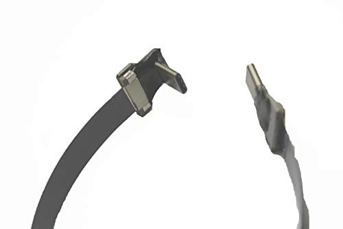 Smal platt mjuk FFC USB C FPV platt tunn band FPC-kabel USB Type-C 90 grader vinklad till USB Type-C rak för synkronisering och laddning svart (30 cm)