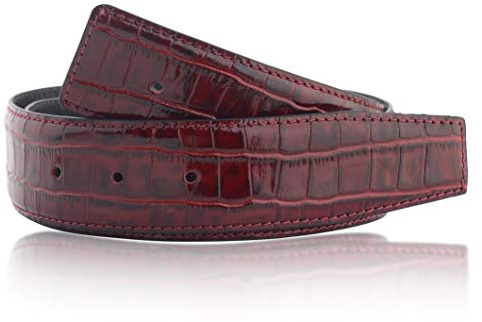 Exklusiver Premium Krokodilleder Optik Ledergürtel als Wendegürtel in der Breite 32 mm Echt Leder Gürtel mit eine dicke von 3,5mm ohne H Gürtelschnalle