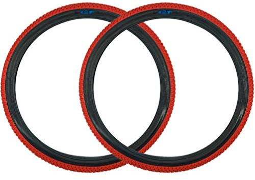 SE Bikes Cub 24 x 2.0 BMX Replacement OEM Dirt All Terrain Street Wire Bead Two Bike Tire Pair (Red)