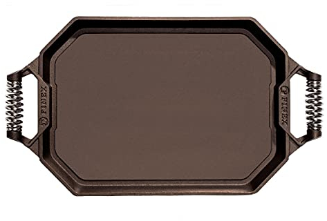 FINEX 22 Inch Cast Iron Double Burner Griddle, Pre-Seasoned