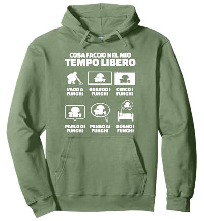 Funghi Divertente Porcini Fungaiolo Raccoglitore Felpa con Cappuccio