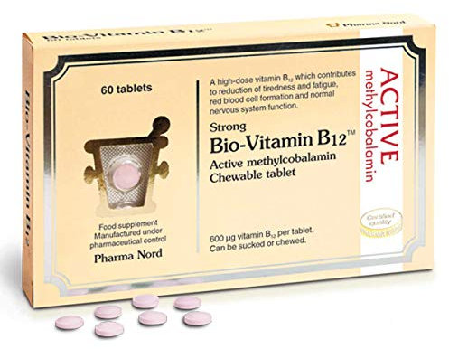 Bio Vitamin B12 Tablets By Pharma Nord - Active Methylcobalamin 60 Vegan Chewable Tablets
