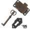 Serratura per armadietto Serratura per armadi antichi Serratura decorativa per mobili con chiave e viti, per scatola di legno vintage, scatola di legno resistente (1 pezzi)