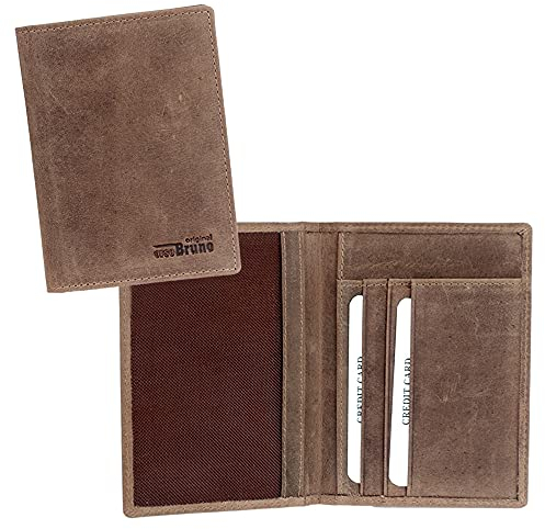 Ausweismap etui Leder Kreditkarten und Führerschein Hülle KFZ Braun