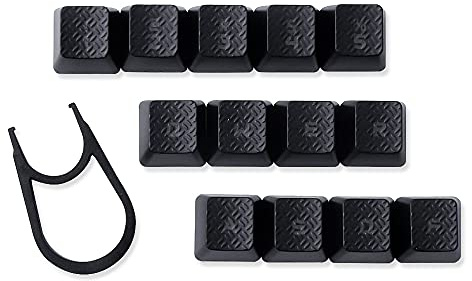 Texture Tactility Backlit Keycaps Replacement for Romer-G Switch Logitech G310 G413 G613 G810 K840 G910 Mechanical Keyboard (Black 13 Keys)