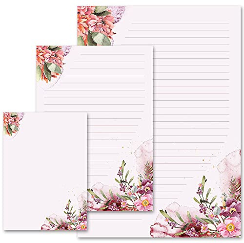 50 Blatt Briefpapier BLÜTENZEIT - DIN A5 Format - Blumen & Blüten