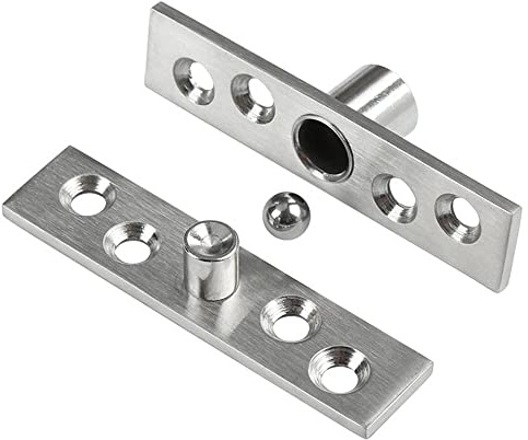 2 Stück 360° Türscharnier, Edelstahl, drehbar, versteckte Tür, Mittelwelle, Schwenkscharniere, 100mm x 23.7mm (L100（2PCs）)