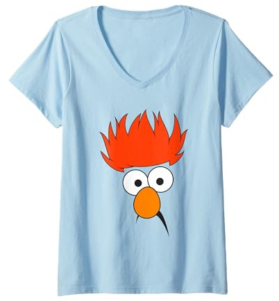 Womens The Muppets Beaker Face V-Neck T-Shirt