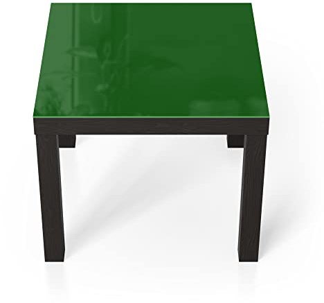 DEQORI Glastisch | schwarz klein 55x55 cm | Unifarben - Dunkelgrün | ausgefallener Beistelltisch aus Glas | Hochglanz Couchtisch fürs Wohnzimmer | moderner Couch Tisch mit Design