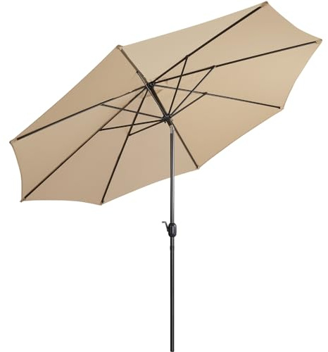 Yaheetech Parasol de Jardin Extérieur Parasol Inclinable 327 cm avec 8 Baleines Cadre en Métal Protection Solaire pour Jardin Terrasse Patio Piscine Plage Balcon