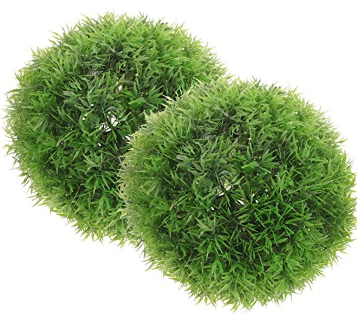 Yardwe Bola De Topiario De Plantas Artificiales 2 Uds. Esferas De Jardín Resistentes A Los Rayos UV para Exteriores Bolas Decorativas De Boj De Imitación Bolas De Colgantes para
