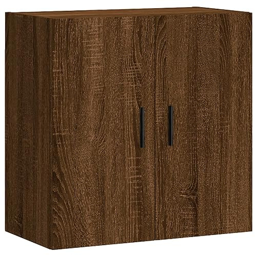 vidaXL Wandschrank, Hängeschrank mit viel Stauraum, Wandmontage Badschrank Medizinschrank, Aufbewahrungsschrank für Wohnzimmer, Braun Eichen Optik Holzwerkstoff