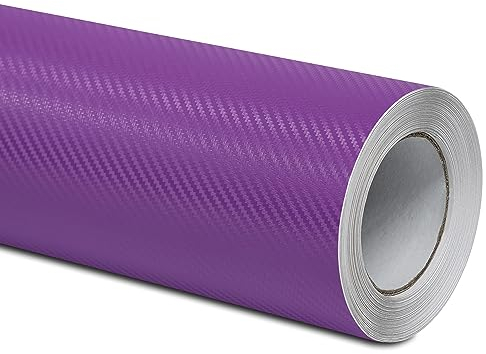Folindo® Autofolie 3D Carbon Folie Auto Lila (7€/m²) | 9 x 1,52 m | Carbonfolie für Innenraum & außen | Selbstklebende Matt Glanz Luftkanal Folie zur Auto Folierung | Blasenfrei