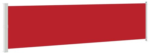 vidaXL Seitenmarkise Ausziehbar UV-beständig Wasserbeständig Sonnenschutz Sichtschutz Windschutz Seitenrollo Markise Balkon Garten Terrasse 600x160cm Rot