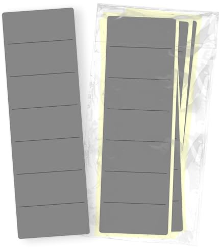 itenga 10x Ordneretiketten BREIT Ordnerrückenschild für BREITE Ordner vollflächig farbig I Ordnerschild selbstklebend aus Haftpapier 6x19cm (grau)