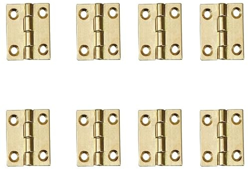 Lot de 8 charnières de porte en laiton, charnières pliables robustes de 2,5 cm, pour portail, fenêtre, tiroir