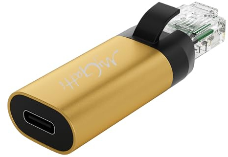 USB C to Ethernet Adapter, New Idea RJ45 Male to USB C Female Network LAN Adapter, Built-in Smart Chip, Simply Insert Daily Charging Cables to Access The Internet